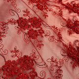Beaded Corded Bridal Lace Black