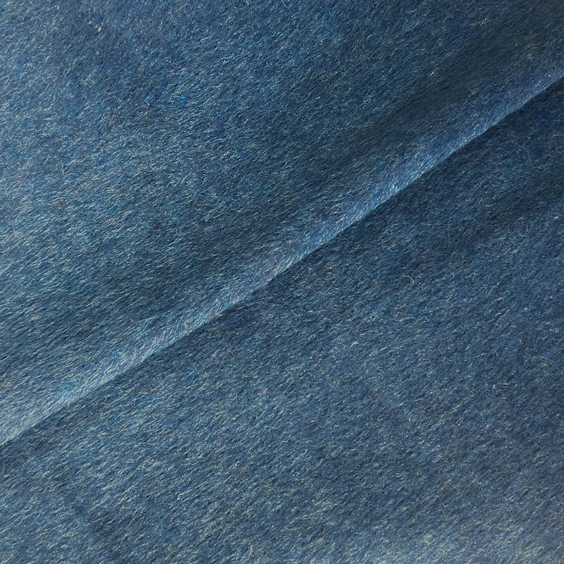 Cadet Blue Mohair Wool Coating Fabric - Cadet Blue, Solid, 58/60" Width