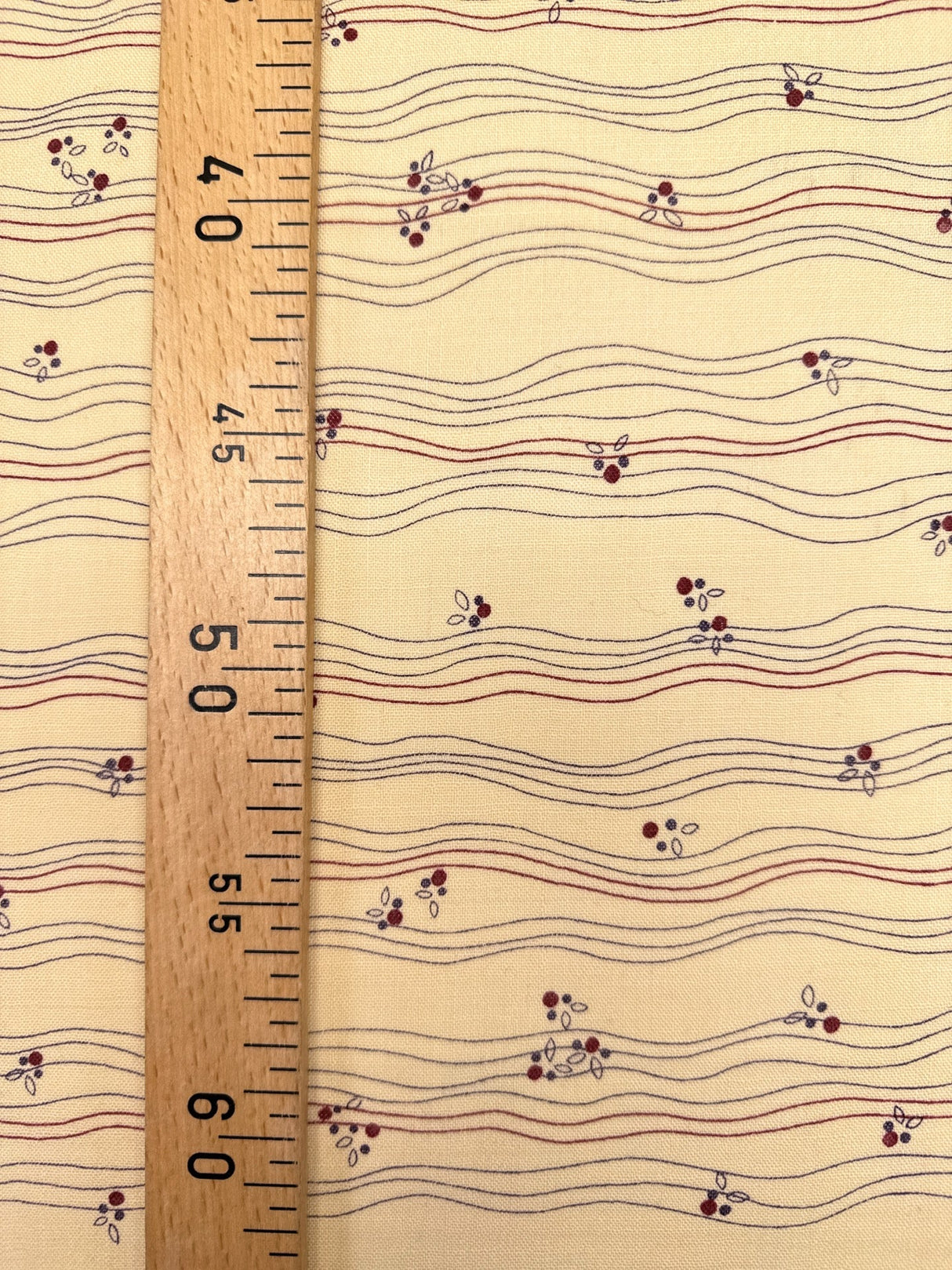 Printed Beige Wool Fabric