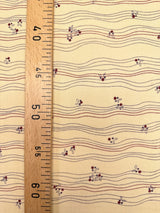 Printed Beige Wool Fabric