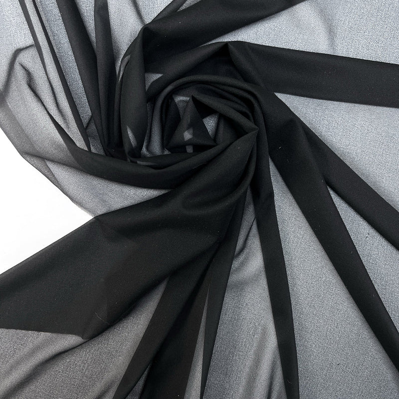 Black Polyester Interlining With Elastane