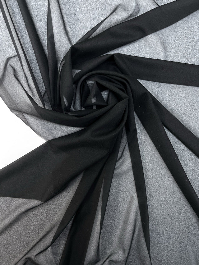 Black Polyester Interlining With Elastane