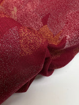 Italian Red Printed Wool Twill