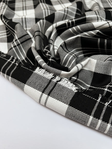 Cotton Tweed Checked Fabric