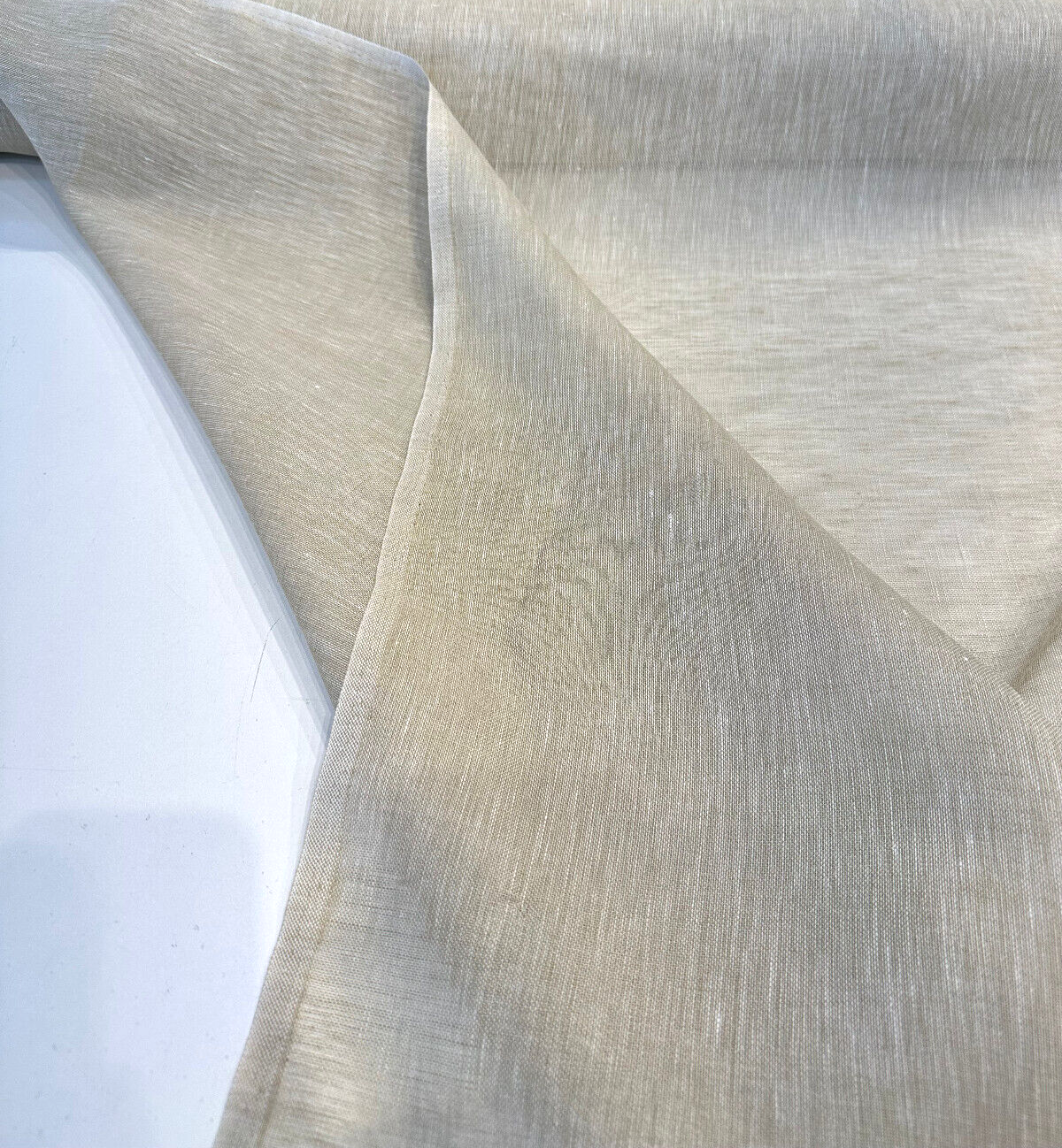 Belgian Linen Sheer Fabric - Ecru Solid, 59" Width (1 Yard)
