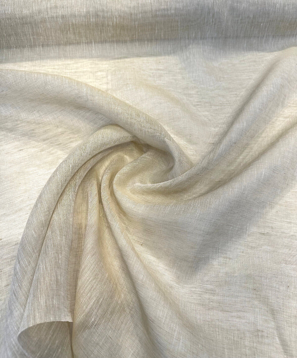 Belgian Linen Sheer Fabric - Ecru Solid, 59" Width (1 Yard)