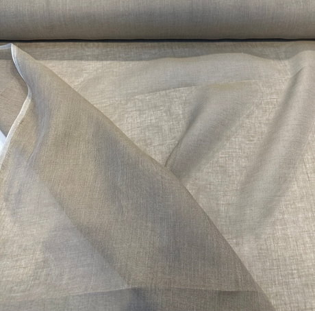 Belgian Linen Sheer Fabric - Sand Solid, 59" Width (By The Yard)