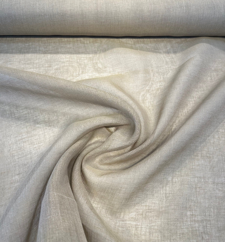 Belgian Linen Sheer Fabric - Sand Solid, 59" Width (By The Yard)