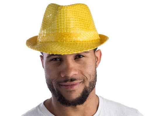 Yellow Sequined Fedora