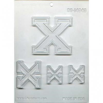 Collegiate Style Letter "X" Chocolate Mold