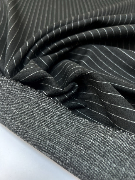 Jacquard Knit Striped Gray White