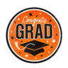 9" Graduation Party Black Congrats Grad Round Paper Dinner Plates 25 Ct.