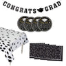 Graduation Party Blue Dessert Tableware Kit 102 Pieces for 50 Guests Disposable Set