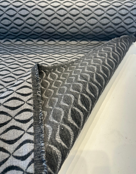 Sunbrella Infinity Acrylic Fabric - Ink Black Gray Embossed Chenille, 54" Width (1 Yard)