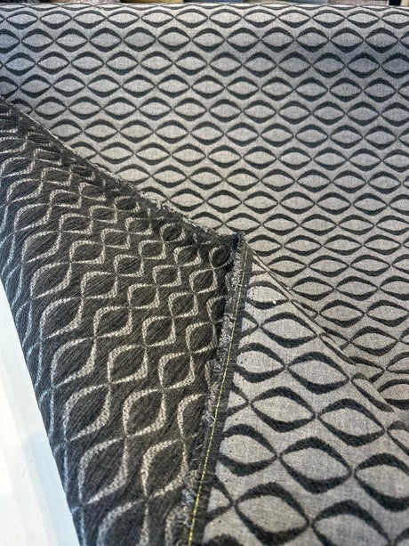 Sunbrella Infinity Acrylic Fabric - Ink Black Gray Embossed Chenille, 54" Width (1 Yard)