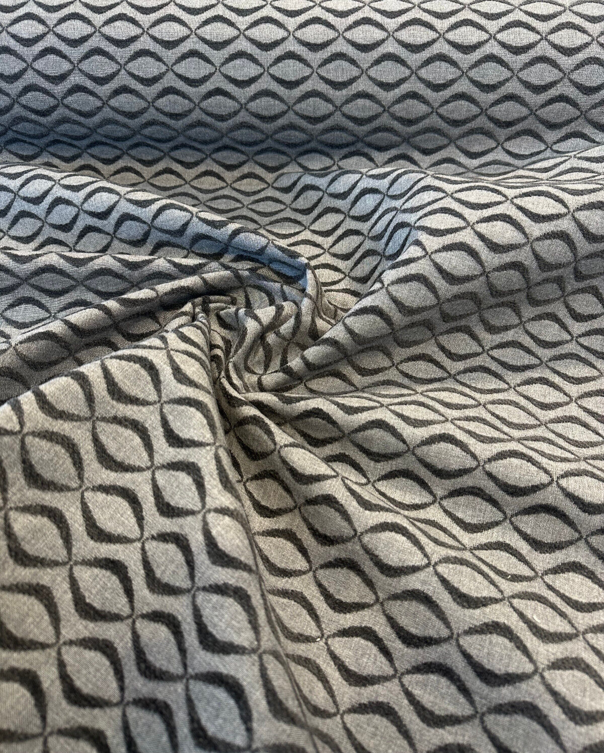 Sunbrella Infinity Acrylic Fabric - Ink Black Gray Embossed Chenille, 54" Width (1 Yard)