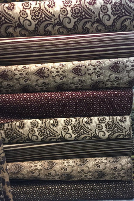 Monte Cristo Chenille Upholstery Fabric - Wine Damask, 56" Width (1 Yard)