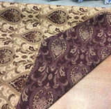 Monte Cristo Chenille Upholstery Fabric - Wine Damask, 56" Width (1 Yard)