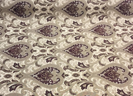 Monte Cristo Chenille Upholstery Fabric - Wine Damask, 56" Width (1 Yard)