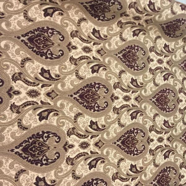 Monte Cristo Chenille Upholstery Fabric - Wine Damask, 56" Width (1 Yard)