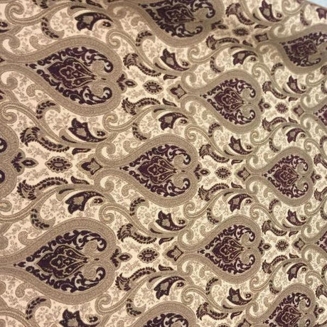 Monte Cristo Chenille Upholstery Fabric - Wine Damask, 56" Width (1 Yard)
