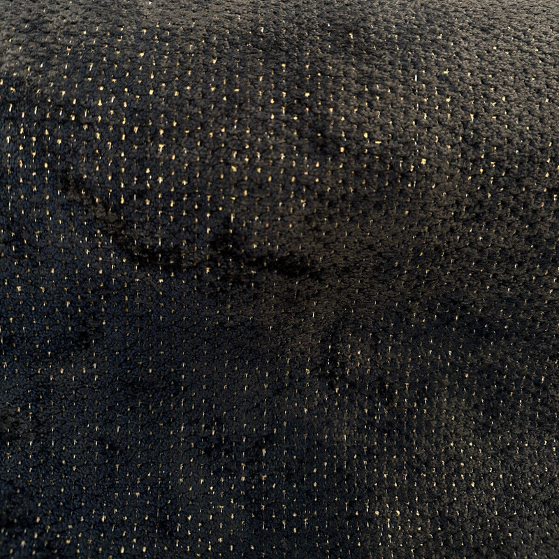Dobby Ebony Reversible Chenille Upholstery Fabric - Black Gold Dobby, 56" Width (1 Yard)