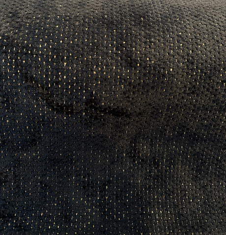 Dobby Ebony Reversible Chenille Upholstery Fabric - Black Gold Dobby, 56" Width (1 Yard)