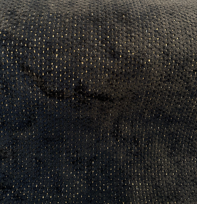 Dobby Ebony Reversible Chenille Upholstery Fabric - Black Gold Dobby, 56" Width (1 Yard)