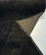 Dobby Ebony Reversible Chenille Upholstery Fabric - Black Gold Dobby, 56" Width (1 Yard)