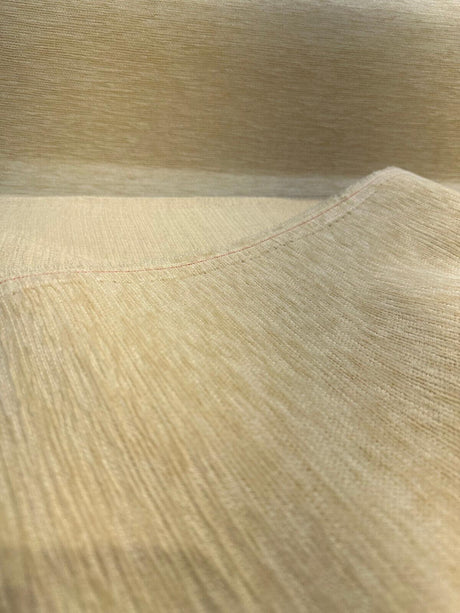 Sunbrella Outdoor Chenille Plush Velvet Fabric - Cream Upholstery, 55" Width (1 Yard)