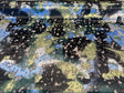 Martini Lapis Velvet Upholstery Fabric - Lapis Blue, Green, And Black Crackled Look, Heavyweight, Large Repeat, 17" Vertical Repeat (1 Yard)