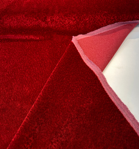 Castello Red Mohair German Upholstery Fabric - Woven Texture, 54" Width (1 Yard)