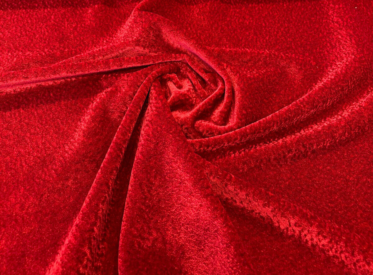 Castello Red Mohair German Upholstery Fabric - Woven Texture, 54" Width (1 Yard)