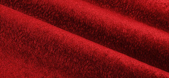 Castello Red Mohair German Upholstery Fabric - Woven Texture, 54" Width (1 Yard)