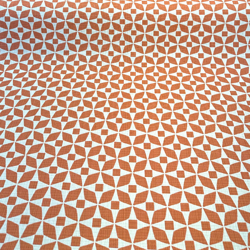 Marquee Paprika Solution Dyed Acrylic Fabric - Paprika Geometric, 56" Width (1 Yard)