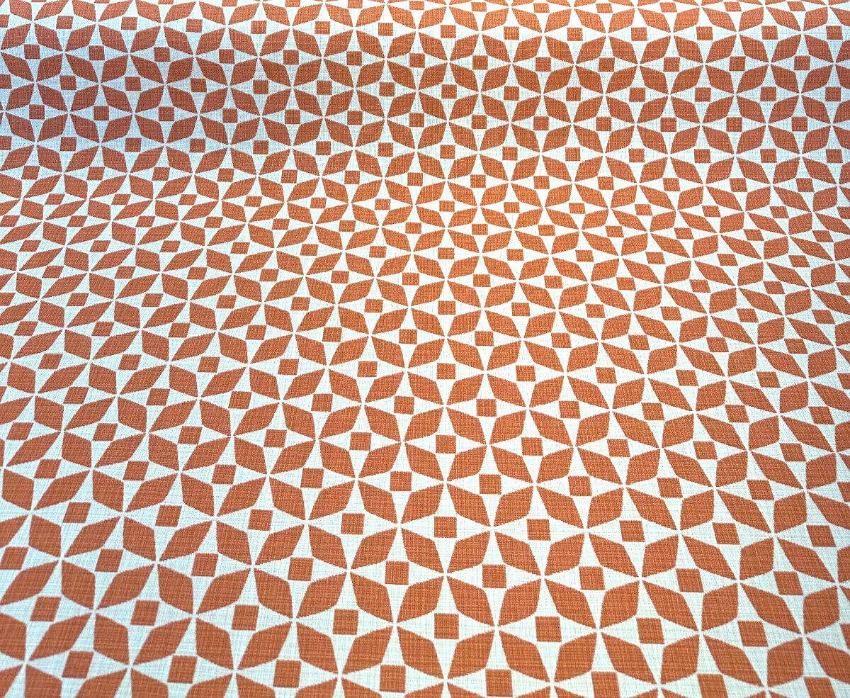 Marquee Paprika Solution Dyed Acrylic Fabric - Paprika Geometric, 56" Width (1 Yard)