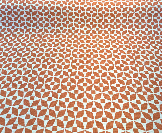 Marquee Paprika Solution Dyed Acrylic Fabric - Paprika Geometric, 56" Width (1 Yard)