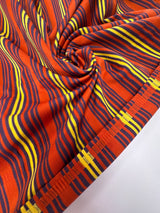 Jacquard Knit Striped Yellow Blue Orange