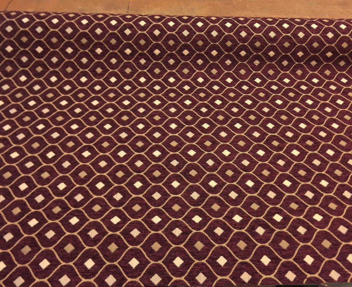 Mercedes Wine Damask Chenille Fabric - Wine Damask, 56" Width (1 Yard)