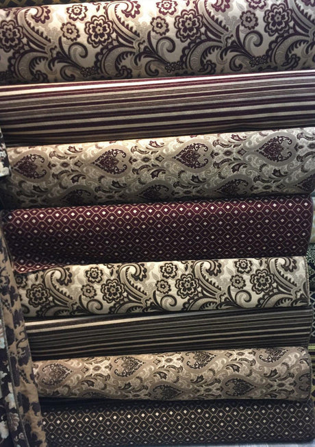 Mercedes Wine Damask Chenille Fabric - Wine Damask, 56" Width (1 Yard)