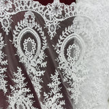Corded Bridal Lace Fabric 100% Polyester Net Mesh 48" Wide