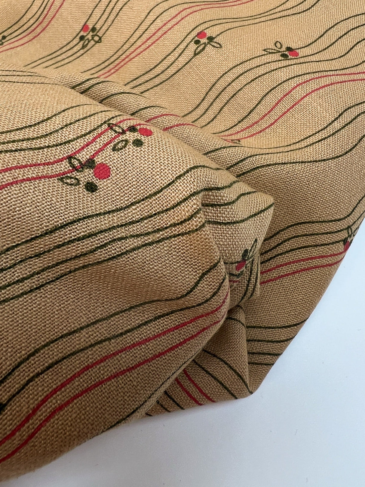 Wool Dress Fabric Brown Beige Striped