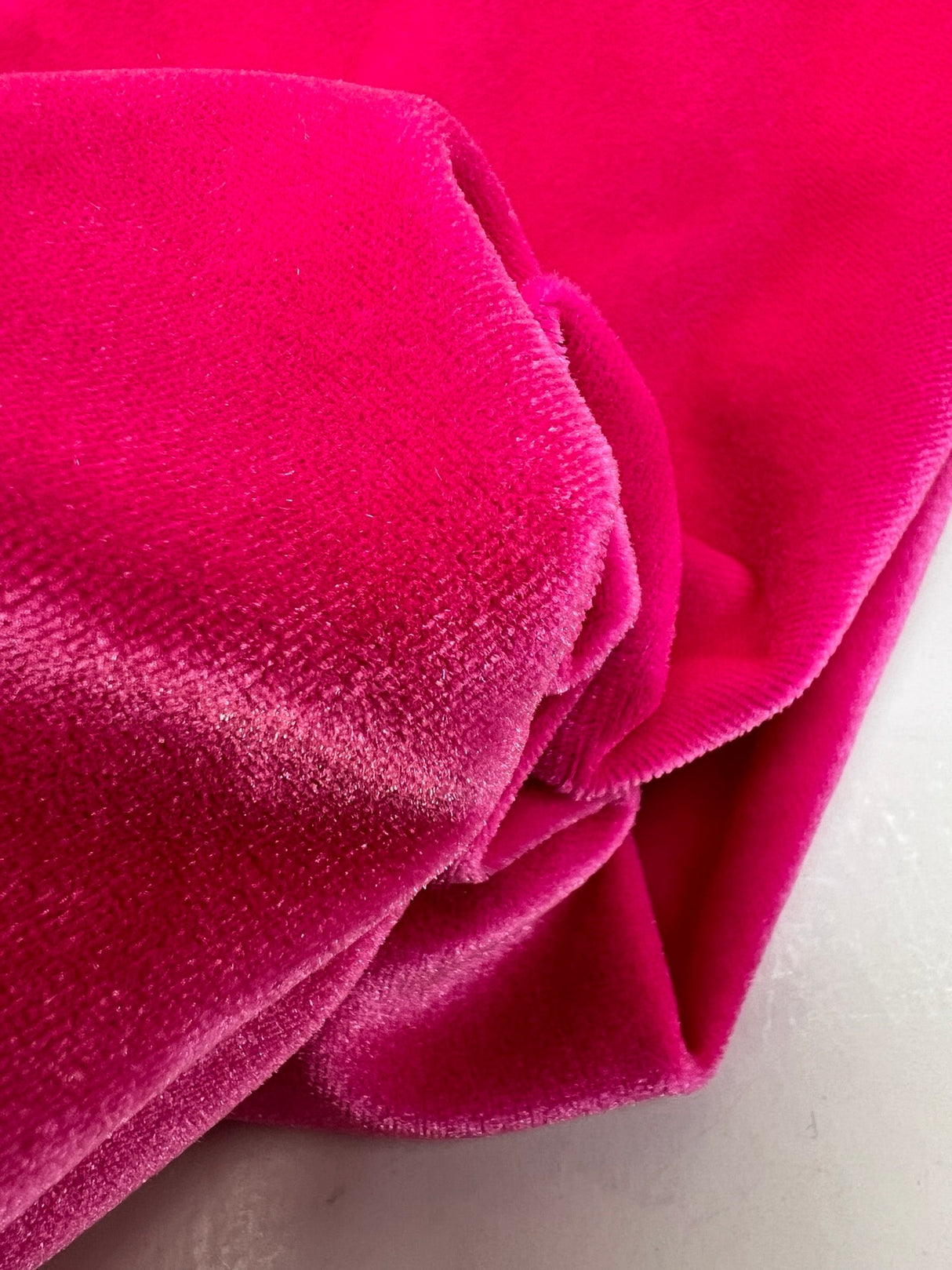 Pink Velour Knitted Fabric