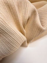 Cotton Ribbed Fabric Beige Stretch