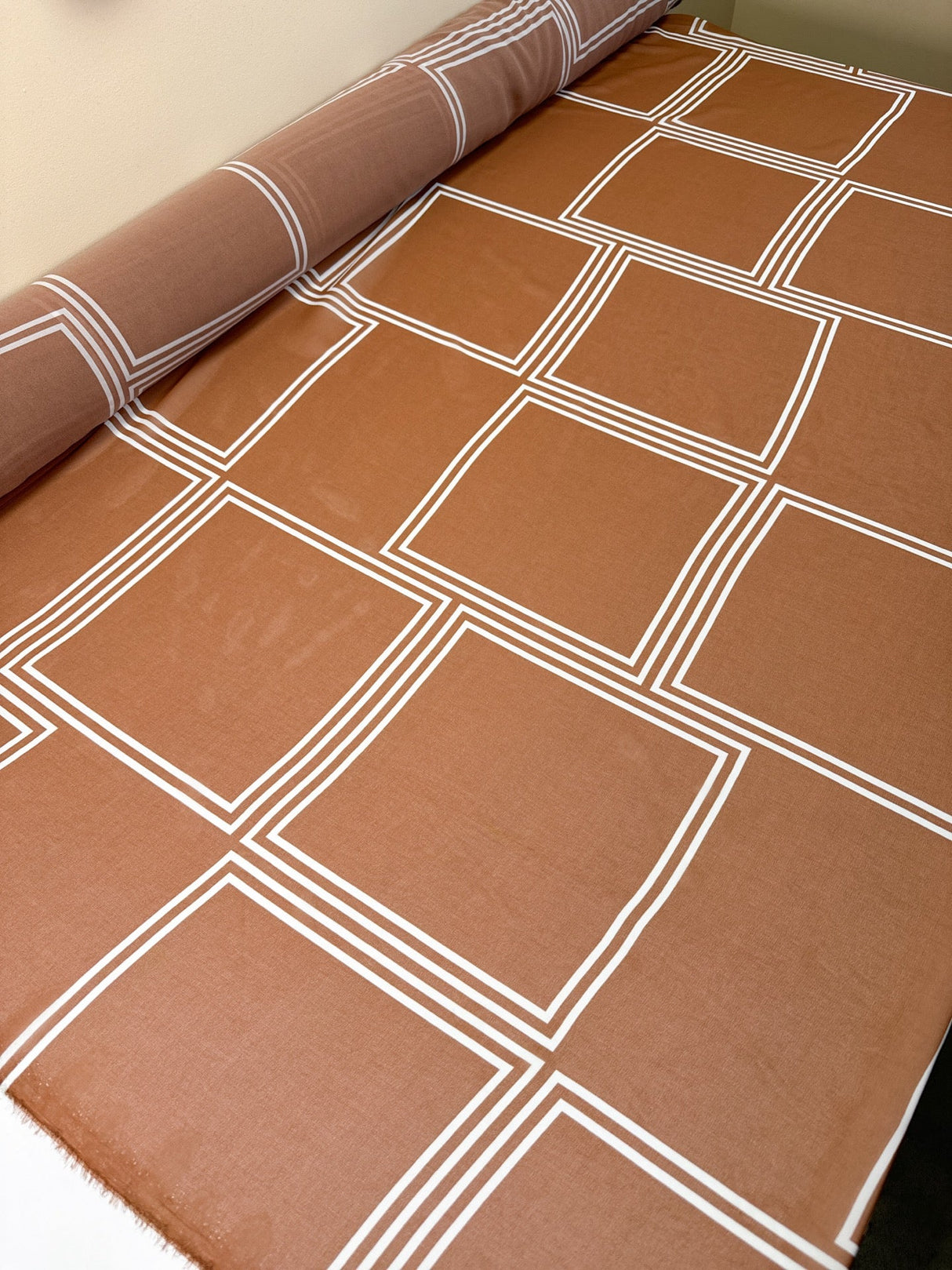 Polyester Chiffon Printed White Beige