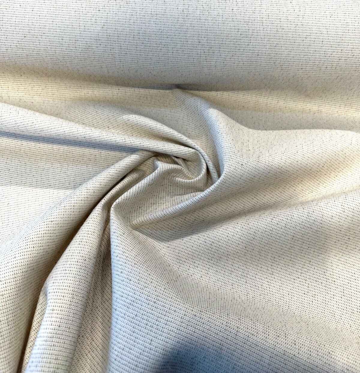 Sunbrella Vintage Slub Solution Dyed Acrylic Fabric - Sand With Green Specs, Flat Weave, 57" Width (1 Yard)