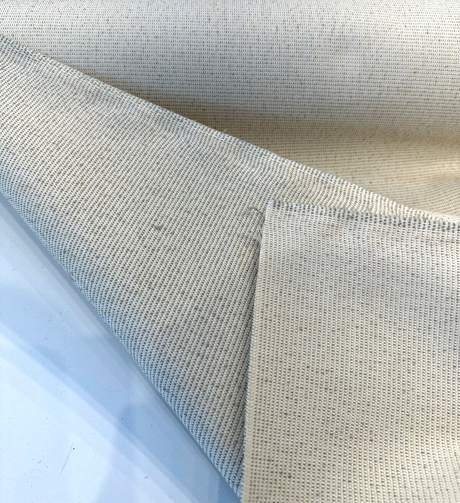 Sunbrella Vintage Slub Solution Dyed Acrylic Fabric - Sand With Green Specs, Flat Weave, 57" Width (1 Yard)