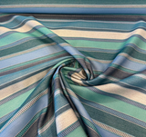 Sunbrella Ascend Oasis 145410-0005 Solution Dyed Acrylic Fabric - Blue Aqua Navy Stripes, 54" Width (By The Yard)