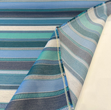 Sunbrella Ascend Oasis 145410-0005 Solution Dyed Acrylic Fabric - Blue Aqua Navy Stripes, 54" Width (By The Yard)