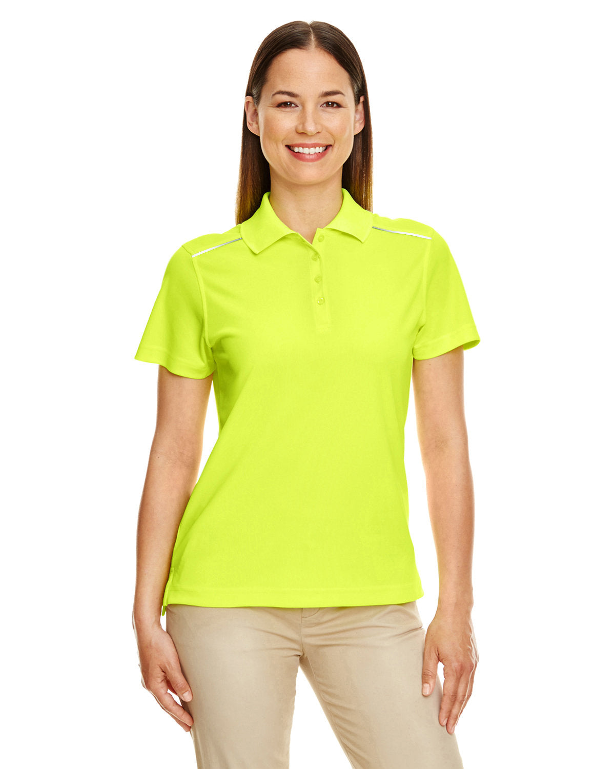 Ladies' Radiant Performance Piqué Polo with Reflective Piping